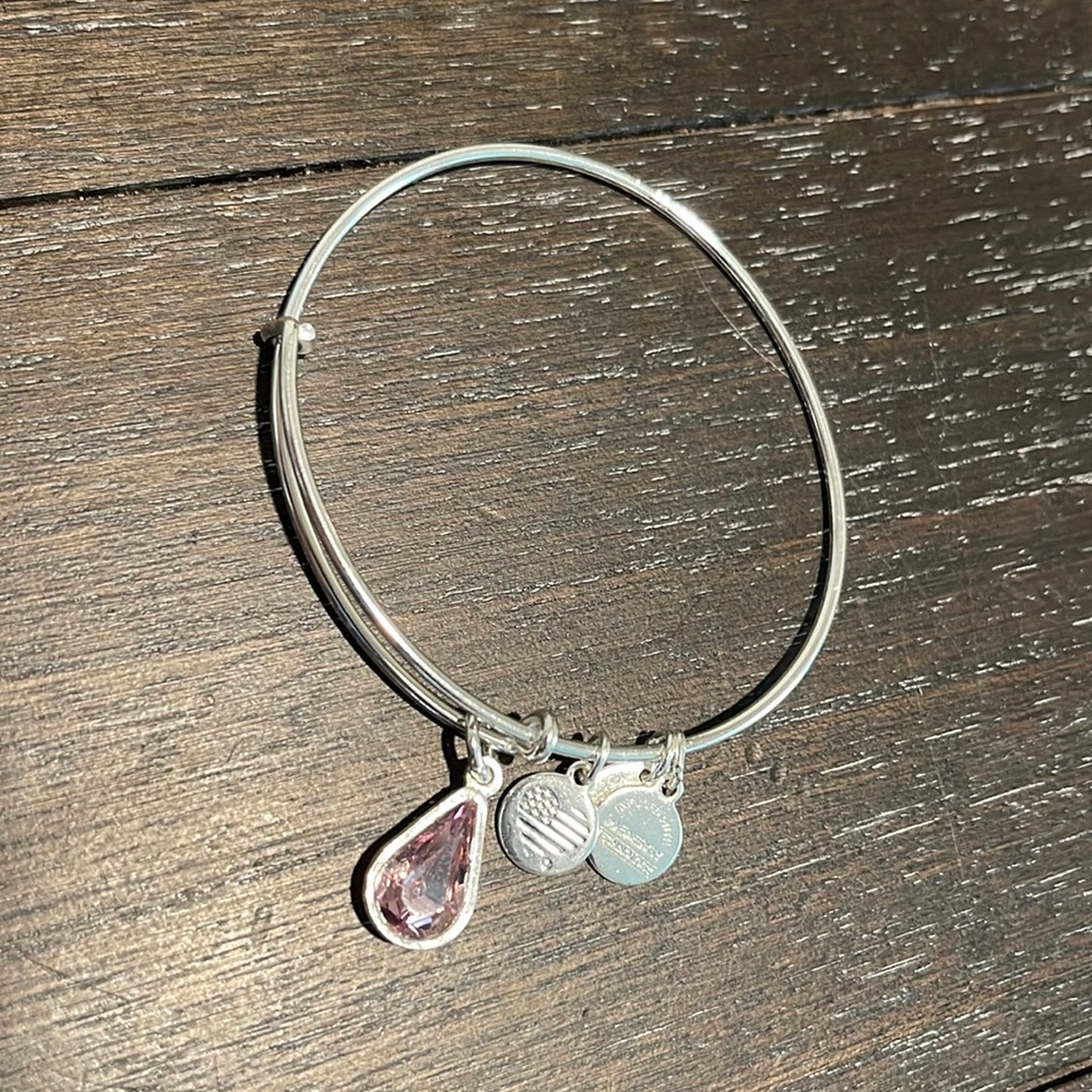Alex and Ani bracelet amethyst purple charm